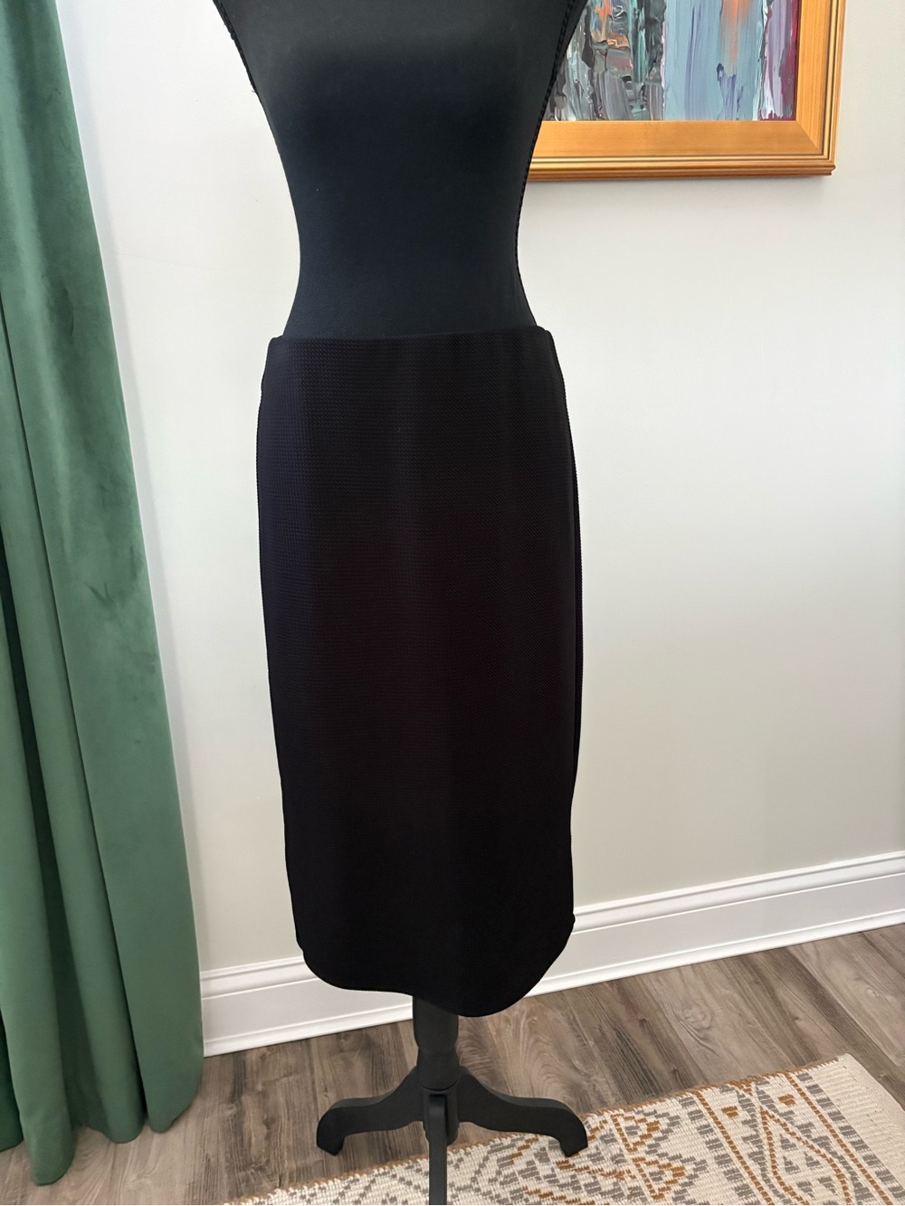 Tacera Black Midi Pencil Skirt - Classic Straight Cut